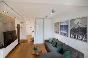 Μια τηλεόραση ή/και κέντρο ψυχαγωγίας στο Fortuna Apartament z parkingiem