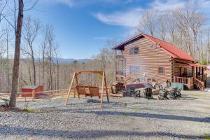 a playground in front of a barn and a house at Kid-Friendly Morganton Gem 10 Mi to Blue Ridge! in Morganton