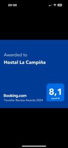 a screenshot of the website of a hospital la campus at Hostal La Campiña in Ronda