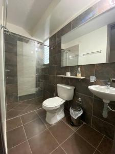 un bagno con wc, lavandino e doccia di Apartamento completo con aire en Valledupar a Valledupar