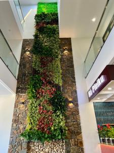 a vertical garden in a building with plants at HA PLEIKU in Pleiku