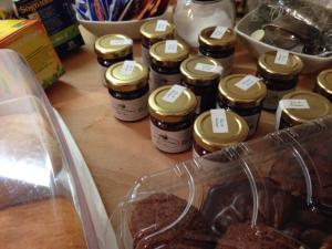 a group of jars of food on a table at Bed & Breakfast Al Ponte in Scanno