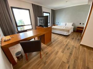 Postel nebo postele na pokoji v ubytování Flat REFORMADO em hotel no Jardins