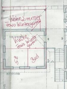 a drawing of a floor plan of a building at Ferienwohnung Breu in Arnbruck