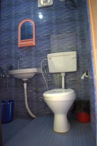uma casa de banho com um WC e um lavatório em Yakthung Homestay em Darjeeling