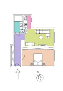 แผนผังของ Charming apartment in famous area
