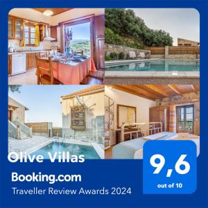 uma colagem de imagens de uma casa em Olive Villas em Kría Vrísi