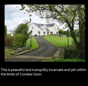 a house on a road with a quote at Scrabo View - King Bedroom with private bathroom in Comber