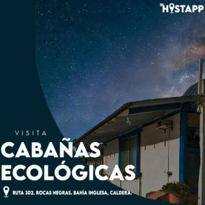 una portada de libro de una casa bajo un cielo estrellado en Cabañas Ecologicas Alto Cañizares, en Bahía Inglesa