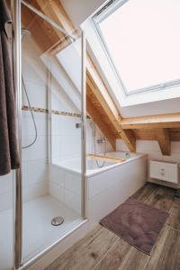 フュッセンにあるDas Feriennestのバスルーム(シャワー、天窓付)