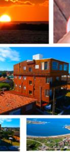 eine Collage aus vier verschiedenen Bildern eines Gebäudes in der Unterkunft TIEN TAI TUNA in La Paloma