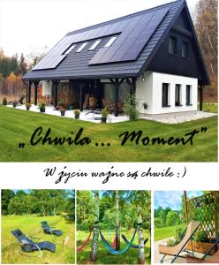 a collage of photos with a house with solar panels at Chwila Moment - apartament lub cały dom w górach in Stronie Śląskie