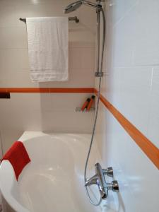 a bathroom with a sink and a shower at CAL BENAIGES in Tartareu