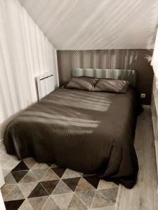 1 dormitorio con 1 cama grande en una habitación en F2 4 pers 2lits proche 5 min aéroport Orly Chez Sandro et Abby en Athis-Mons