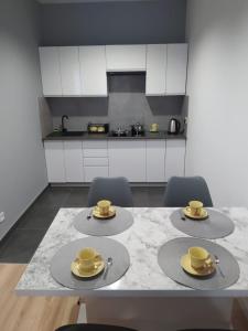Příslušenství pro přípravu čaje a kávy v ubytování Częstochowa Centrum