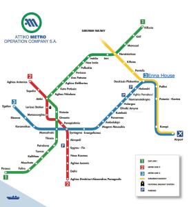 um mapa do metrô de Xangai em Enna House 2 em Atenas