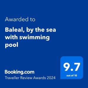 Certifikát, hodnocení, plakát nebo jiný dokument vystavený v ubytování Baleal, by the sea with swimming pool