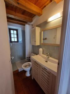 a bathroom with a sink and a toilet at la bergerie in Sorède