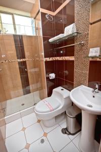 Koupelna v ubytování Mercé Hotel