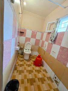 a small bathroom with a toilet in a room at Silver Spruce 2BHK Entire Floor Kotagiri in Kotagiri
