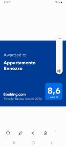 Appartamento Benozzo tanúsítványa, márkajelzése vagy díja