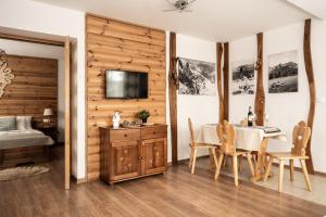 Televízia a/alebo spoločenská miestnosť v ubytovaní Villa Odskocznia Apartamenty - Sauna, Centrum - Skocznia, Zakopane
