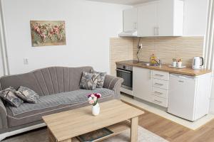 a living room with a couch and a table at Apartment Forever in Tuzla