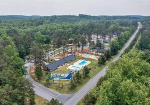 an aerial view of a park with a swimming pool at Modern 2BR Aparment near NC ZOO w Parking in Asheboro