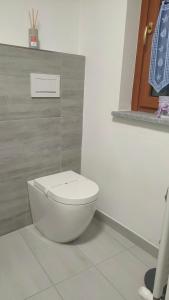 a bathroom with a white toilet in a room at Arduino41 in San Martino Canavese
