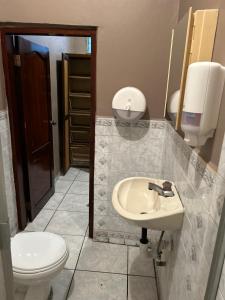 a bathroom with a toilet and a sink at Casco histórico Atenea in Comayagua