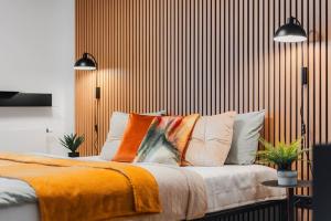 Katil atau katil-katil dalam bilik di DeLuxe apartmán s terasou Janské Lázně 3 Ski&Bike by AlkaTravel