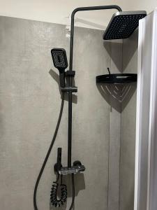 a shower with a blow dryer in a bathroom at Stazione centrale La Spezia 5 Terre - Luxury house in La Spezia