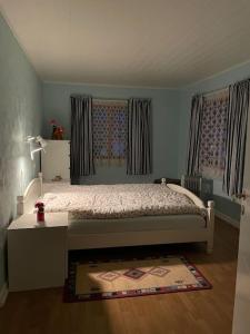 Tempat tidur dalam kamar di Fritidsbolig i Flå sentrum