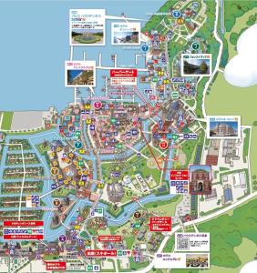 un mapa del complejo de Disneyland en Huis Ten Bosch Hotel Europe, en Sasebo