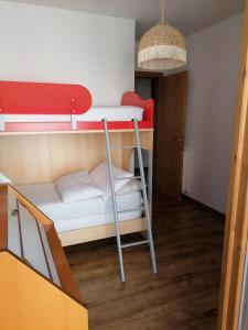 a small room with a bunk bed with a ladder at Belle Maison in Folgaria