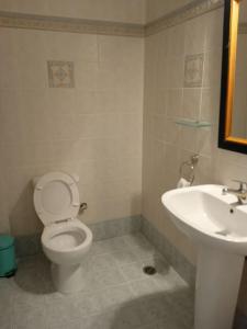 a bathroom with a toilet and a sink at New apartment in Kallithea in Athens