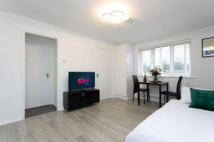 Un televizor și/sau centru de divertisment la Modern flat - Sleeps 3 - London