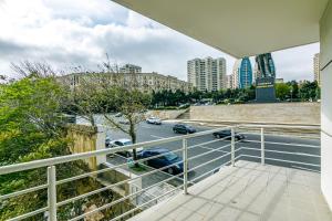a balcony with a view of a city street at SEA VIEW HOTEL APART in Baku