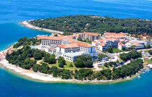 an aerial view of an island in the water at Park Plaza Histria Pula in Pula