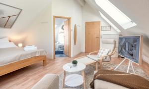 Katil atau katil-katil dalam bilik di Ferienwohnung Iris und Uwe