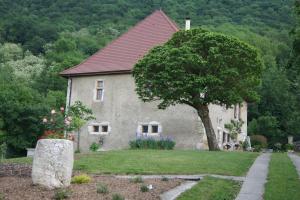 a house with a tree in front of it at La Maison de Rochebois, chambres et table d'hôtes, Savoie, France in Champagneux