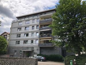 een gebouw met een auto ervoor geparkeerd bij Ferienwohnung KatzenTraum in Bad Harzburg