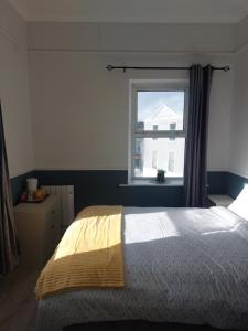 1 dormitorio con cama y ventana en The corner house Longford town, en Longford