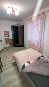 Zimmer mit 2 Betten in einem Zimmer mit Fenster in der Unterkunft Chambre double chez Audrey in Saligny-sur-Roudon