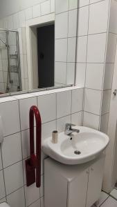 Ένα μπάνιο στο Monteurwohnung bei Würzburg bis 6 Personen mit gratis Parklätzen und Grill und WLAN 3x Schlafzimmer und Grill +17 φωτογραφίες