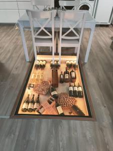 a display of different types of shoes under a table at le stockholm in Sablons