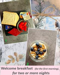 un collage de fotos de comida y un tazón de comida en Queen-Stan na Dan Koprivnica en Koprivnica
