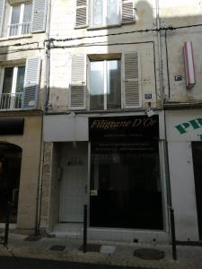 a store front of a building on a street at Blue Corner Château-Thierry in Château-Thierry