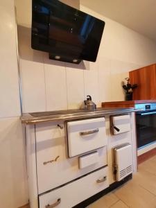 Kuchyň nebo kuchyňský kout v ubytování Chalet Leo