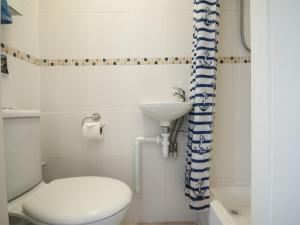 y baño con aseo y lavamanos. en 2 Bed in Aberdovey DY004, en Aberdyfi